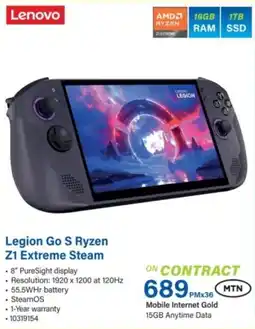 Incredible Connection Lenovo Legion Go S Ryzen Z1 Extreme Steam offer