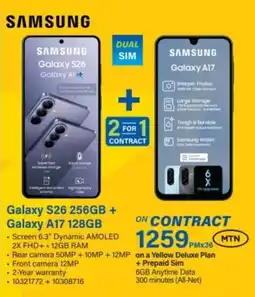 Incredible Connection Samsung Galaxy S26 256GB + Galaxy A17 128GB offer