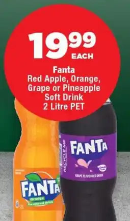 OK Foods Fanta Red Apple, Orange, Grape or Pineapple Soft Drink offer