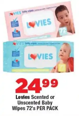 OK Foods Lovies Scented or Unscented Baby Wipes offer