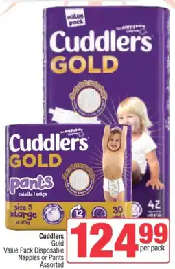 Spar Cuddlers Gold Value Pack Disposable Nappies or Pants Assorted offer