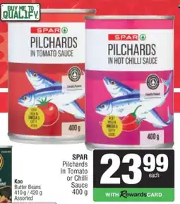 Spar SPAR Pilchards In Tomato or Chilli Sauce offer