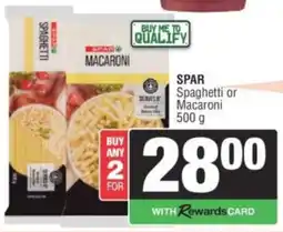 Spar SPAR Spaghetti or Macaroni offer