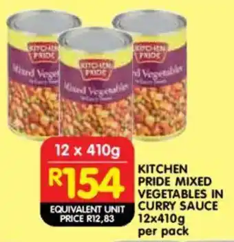 Shoprite Kitchen pride mixed vegetables in curry sauce offer