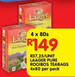 Shoprite Laager pure rooibos teabags offer