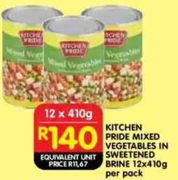 Shoprite Kitchen pride mixed vegetables in sweetened brine offer