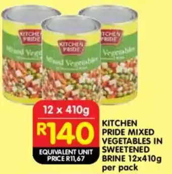 Shoprite Kitchen pride mixed vegetables in sweetened brine offer