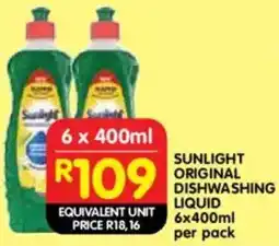 Shoprite Sunlight original dishwashing liquid offer
