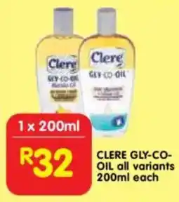 Shoprite Clere Gly-co-oil offer