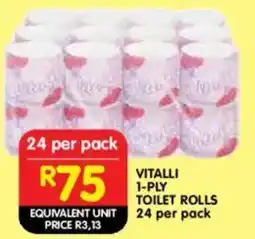 Shoprite Vitalli 1-ply toilet rolls offer