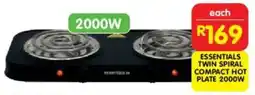Shoprite Essentials twin spiral compact hot plate 2000w offer