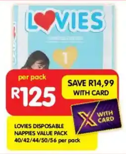 Shoprite Lovies disposable nappies value pack offer