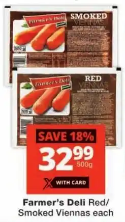 Checkers Farmer's Deli Red/ Smoked Viennas offer