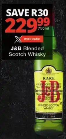 Checkers J&B Blended Scotch Whisky offer