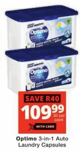 Checkers Optimo 3-in-1 Auto Laundry Capsules offer