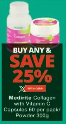 Checkers Medirite Collagen with Vitamin C Capsules/ Powder offer