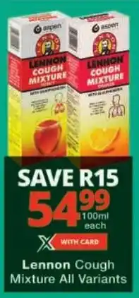 Checkers Lennon Cough Mixture All Variants offer