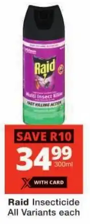 Checkers Raid Insecticide All Variants offer