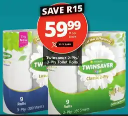 Checkers Twinsaver 2-Ply/ 3-Ply Toilet Rolls offer