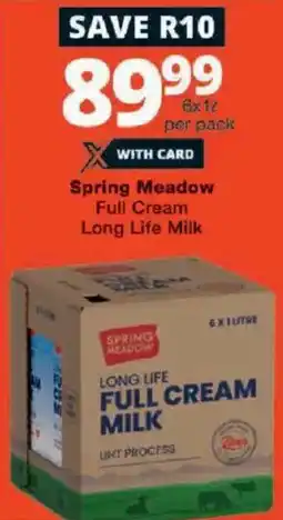 Checkers Spring Meadow Full Cream Long Life Milk offer