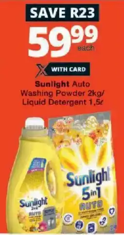 Checkers Sunlight Auto Washing Powder/ Liquid Detergent offer