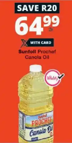 Checkers Sunfoil Prochef Canola Oil offer