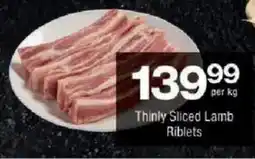 Checkers Thinly Sliced Lamb Riblets offer