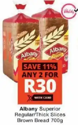 Checkers Albany Superior Regular/ Thick Slices Brown Bread offer