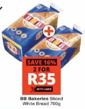 Checkers BB Bakeries Sliced White Bread offer