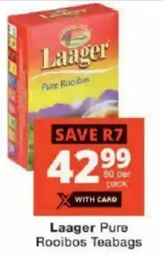 Checkers Laager Pure Rooibos Teabags offer