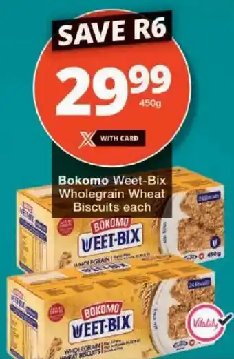 Checkers Bokomo Weet-Bix Wholegrain Wheat Biscuits offer