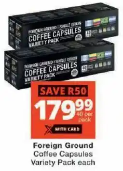 Checkers Foreign Ground Coffee Capsules Variety Pack offer