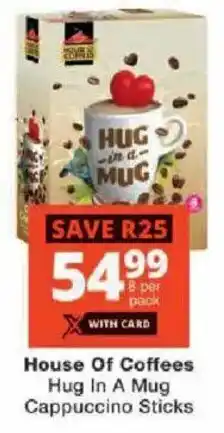 Checkers House Of Coffees Hug In A Mug Cappuccino Sticks offer
