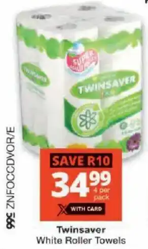 Checkers Twinsaver White Roller Towels offer