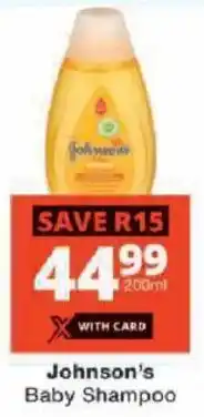 Checkers Johnson's Baby Shampoo offer