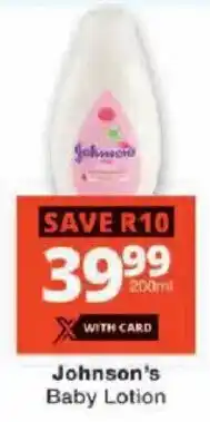 Checkers Johnson's Baby Lotion offer
