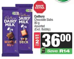 SuperSpar Cadbury Chocolate Slabs Assorted offer