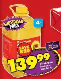 Shoprite Ritebrand Sunflower Seed Oil offer