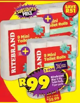 Shoprite Ritebrand Mini 2-Ply Toilet Rolls offer