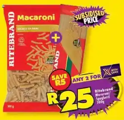 Shoprite Ritebrand Macaroni/ Spaghetti offer