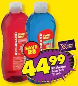 Shoprite Ritebrand Foam Bath offer