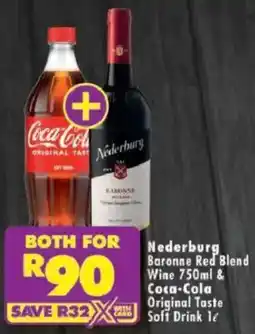 Shoprite Nederburg Baronne Red Blend Wine & Coca-Cola Original Taste Soft Drink offer