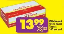 Shoprite Ritebrand White Facial Tissues offer