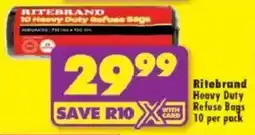 Shoprite Ritebrand Heavy Duty Refuse Bags offer