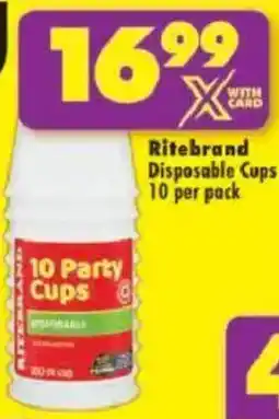 Shoprite Ritebrand Disposable Cups offer