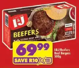 Shoprite I&J Beefers Beef Burgers offer