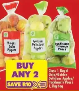 Shoprite Class 1 Royal Gala/ Golden Delicious Apples/ Packham's Pears offer