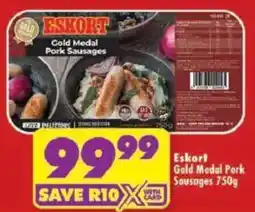 Shoprite Eskort Gold Medal Pork Sausages offer