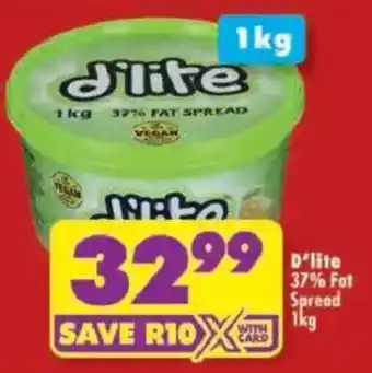 Shoprite D'lite 37% Fat Spread offer