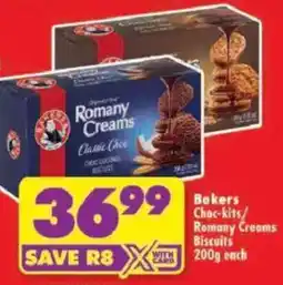 Shoprite Bakers Choc-kits/ Romany Creams Biscuits offer